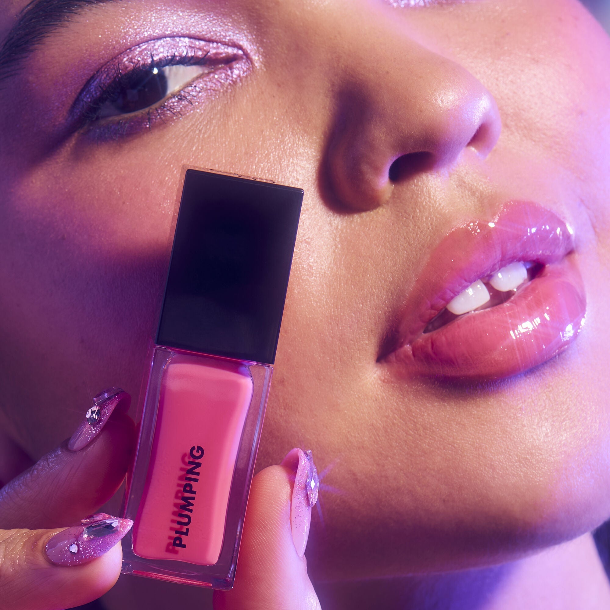 Breanna Wearing Burst Bubble Pink Plumping Lip Oil