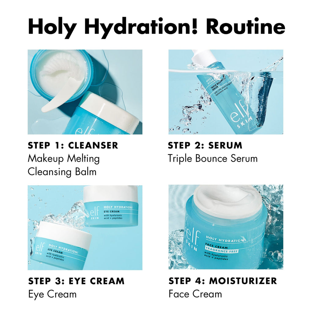 Step-by-step skincare routine with e.l.f. Holy Hydration products