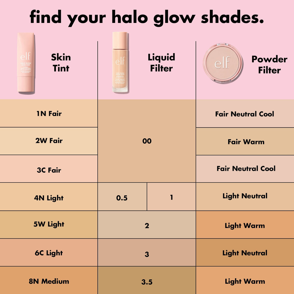 Halo Glow Makeup Products Shade Chart